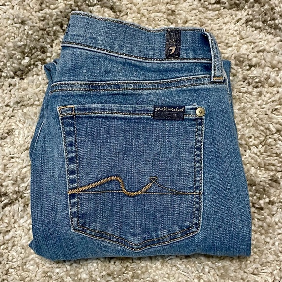 7 For All Mankind Women's Blue Denim High Waist Slim Illusion Ankle Jeans 28 - Picture 12 of 12